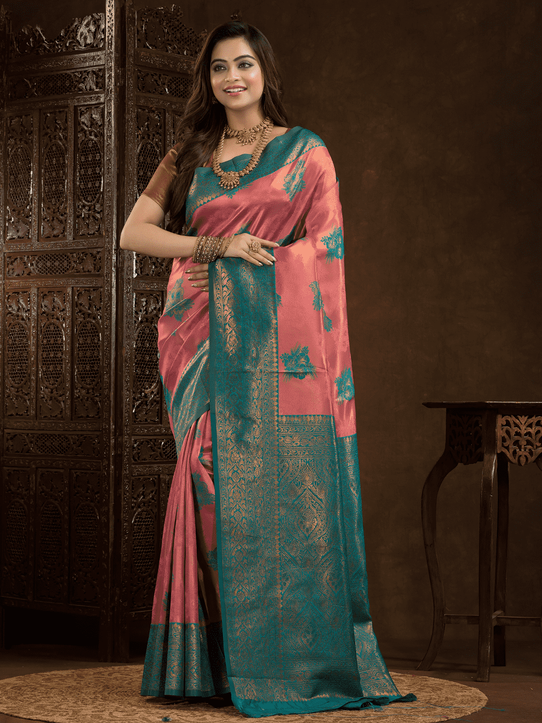 Rose Pink Cotton Silk Saree - 021