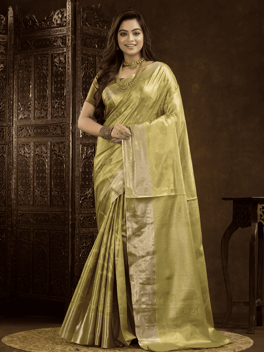 Pear Green Cotton Silk Saree - 020