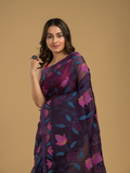 Jamdani Saree With Plum Purple - 003