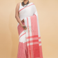 Dewali Saree Handloom Cotton  in Red and White Border-003