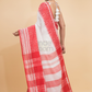 Dewali Saree Hnadloom Cotton in Red and White-004