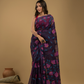 Jamdani Saree With Plum Purple - 003