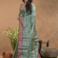 Tissue Silk Saree In Persian Green -024