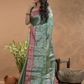 Tissue Silk Saree In Persian Green -024