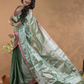 Tissue Silk Saree In Persian Green -024