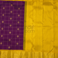 Pure Purple D esign with  Golden Yellow Pallu Gadwal  Silk Saree- 066