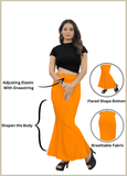 Saree Shapewear Fish Cut Style In Neon Orange Color - 005