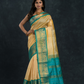 Korvai Saree Light Yellow and Blue Border - 111