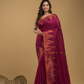 Rose Red Cotton Silk Jamdani Saree - 024