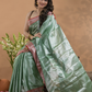 Tissue Silk Saree In Persian Green -024