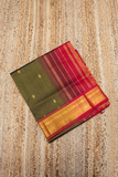 Forest Green And Golden Red Border with small buttas Korvai Saree -157