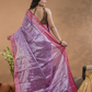 Shaded Golden Pink Tissue Silk Saree-034