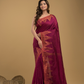 Rose Red Cotton Silk Jamdani Saree - 024