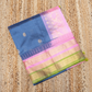 Pigeon Blue with Olive green temple border and Pink pallu Korvai Saree -158