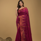 Rose Red Cotton Silk Jamdani Saree - 024