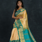 Korvai Saree Light Yellow and Blue Border - 111