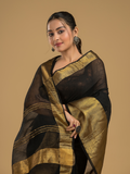 True Black Jamdani Saree - 039