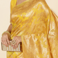 Chanderi Silk Floral Saree In Golden Yellow (Precision Looms) - 010