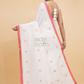 Dewali Saree Handloom Cotton White , Red Dots and  Border-005