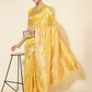 Chanderi Silk Floral Saree In Golden Yellow (Precision Looms) - 010