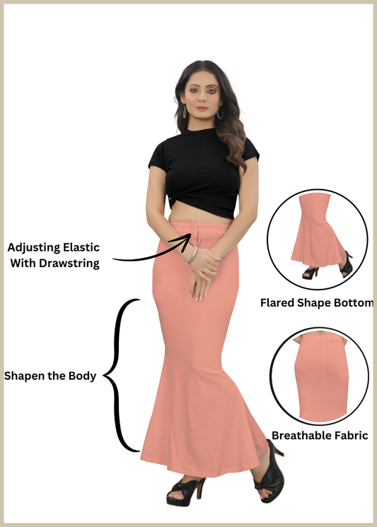 Saree Shapewear Fish Cut Style In Peach Pink Color - 009