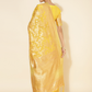 Chanderi Silk Floral Saree In Golden Yellow (Precision Looms) - 010