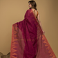 Rose Red Cotton Silk Jamdani Saree - 024