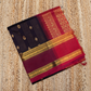 Coal Black Red Border Korvai Saree -159