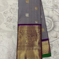 Pure Handwoven Gadwal Silk Saree Pegion Blue  - 014