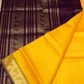 Golden Yellow with Olive green border and  Brown pallu Korvai Saree -145