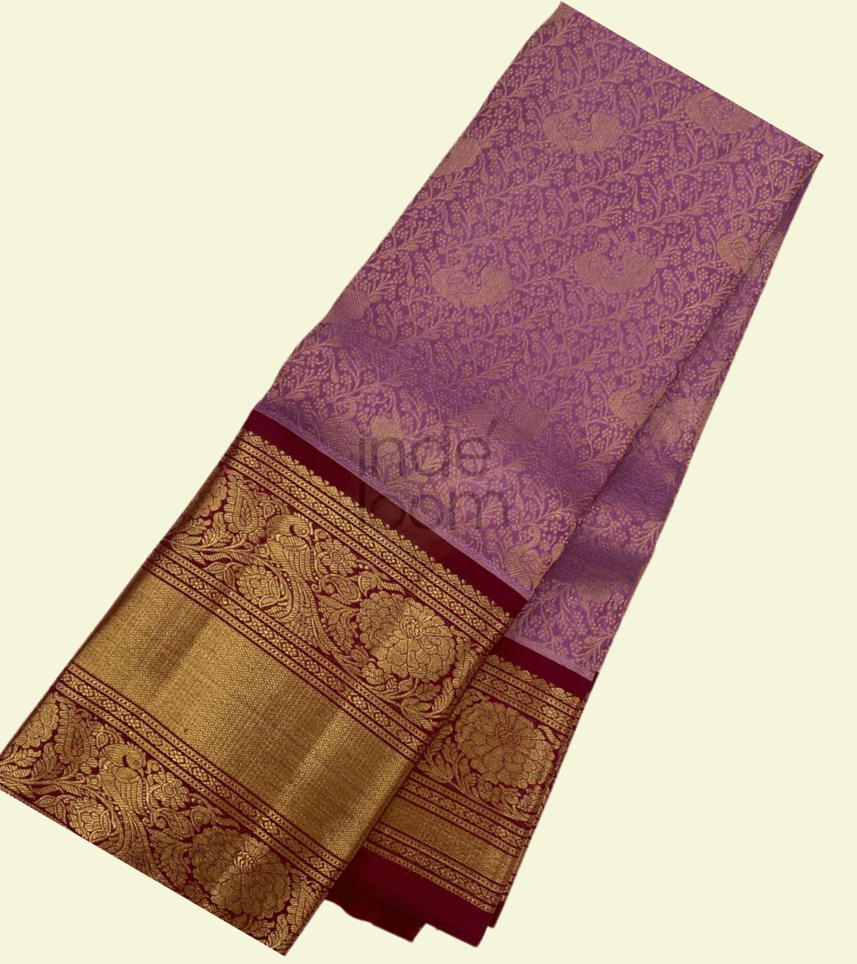 Hot Pink with  Golden Design Pallu Kanjivaram Saree- 061