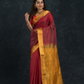 Korvai Saree With Chilli Red and Golden Yellow Border- 023