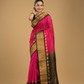 Korvai Saree Lakshadeepam Hot Pink with Black Border - 114