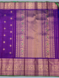 Pure Handwoven Kanchi [Tissue]  Silk Saree In Grape Purple -212