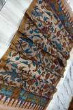 Medium Brown Design Tussar Silk Kalamkari Dupatta -018