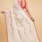 Durga Puja Saree Handloom Cotton in Red White- 001