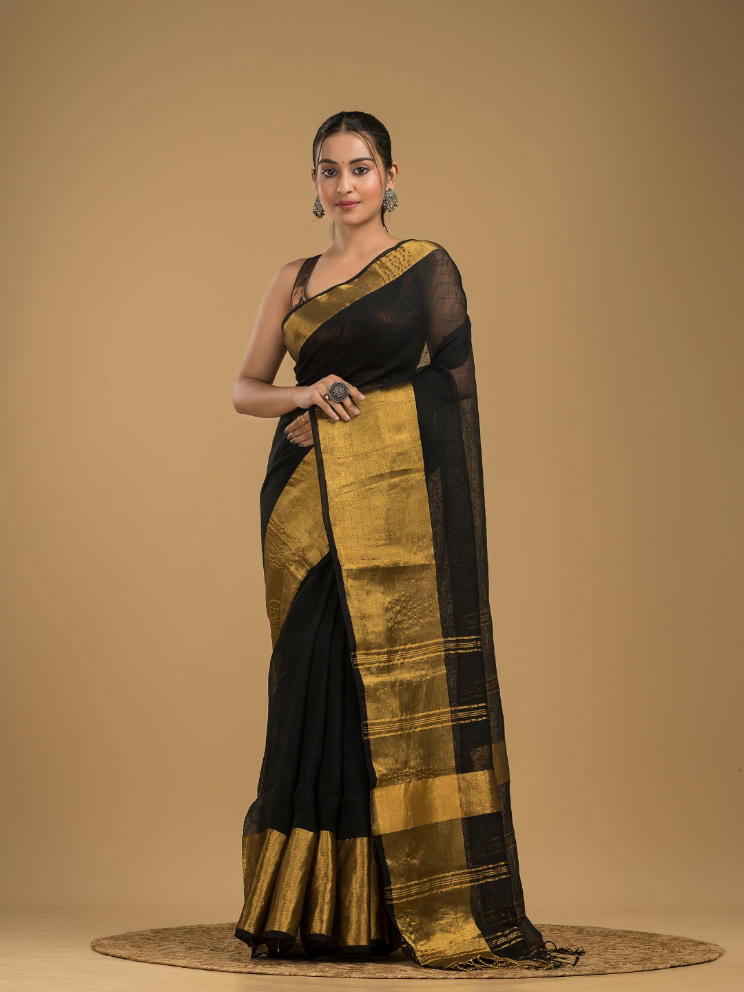 True Black Jamdani Saree - 039