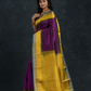 Korvai Saree with Temple border Royal Purple and Blue yellow Border - 162