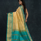 Korvai Saree Light Yellow and Blue Border - 111