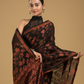 Ink Black Linen X Silk  Jamdani Saree  - 005