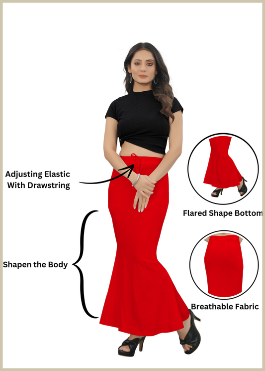 Saree Shapewear Fish Cut Style In Classic Red Color - 012