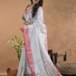 Bone White  Tissue Silk Saree-033