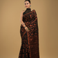 Ink Black Linen X Silk  Jamdani Saree  - 005