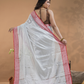 Bone White  Tissue Silk Saree-033