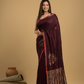 Wine Red Matka SilkJamdani Saree - 040