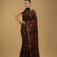 Ink Black Linen X Silk  Jamdani Saree  - 005