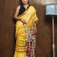 Handloom Linen Checks Saree with Mango Yellow-004