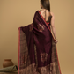 Wine Red Matka SilkJamdani Saree - 040