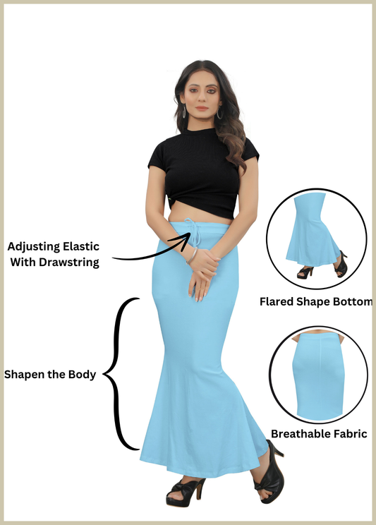 Saree Shapewear Fish Cut Style In Baby Blue Color - 015