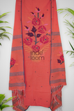 Cotton Jamdani 2 Piece Set Kurti & Dupatta with Coral Orange -382